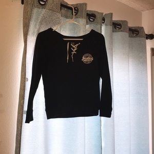 Black sweater with pockets from Justice!